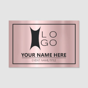 Porte-nom Votre logo sur Rose métallique Gold ID634