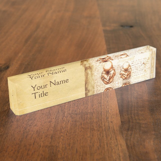 Porte-nom Vues d'un foetus dans l'utérus, Ob-Gyn Médicale (Taille)