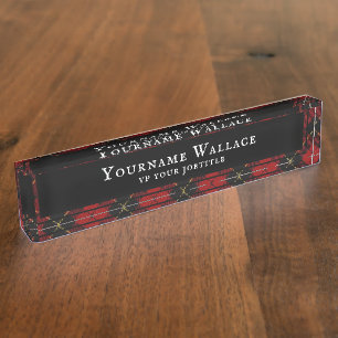 Porte-nom Wallace Clan Scottish Tartan Plaid Motif