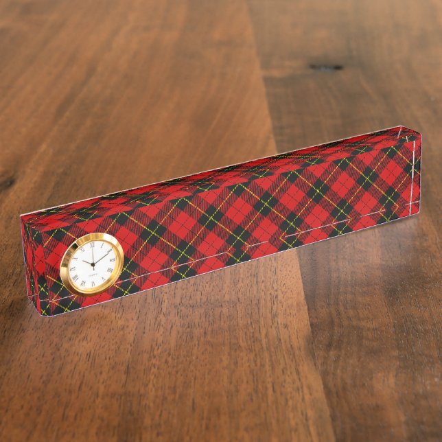 Porte-nom Wallace tartan rouge noir plaid (Taille)