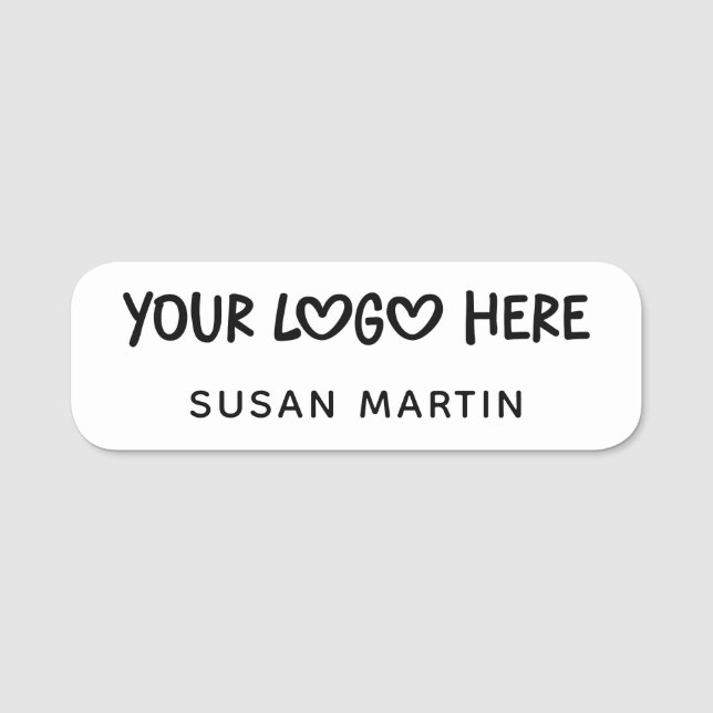 Porte-nom White and Black One Line Business Logo (Devant)