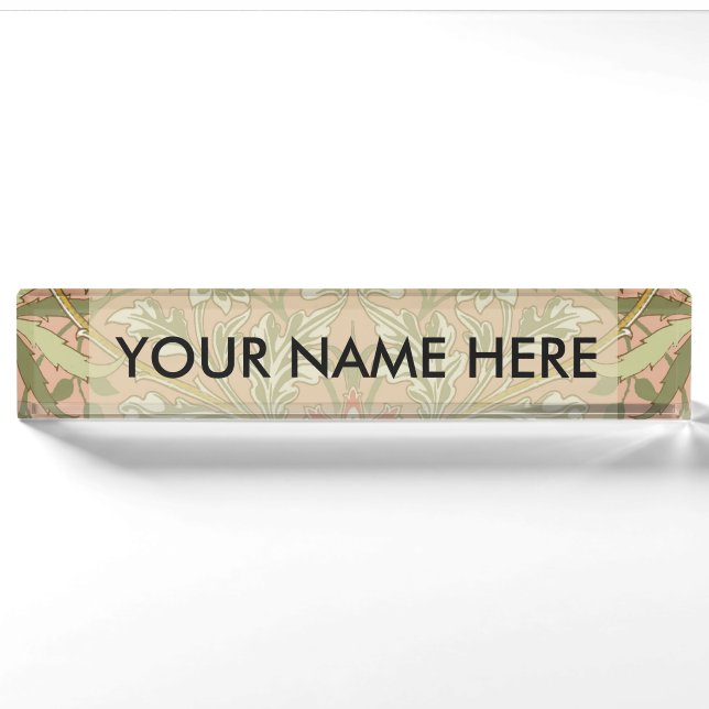 Porte-nom William Morris Hyacinth Flower Rose Art (Devant)
