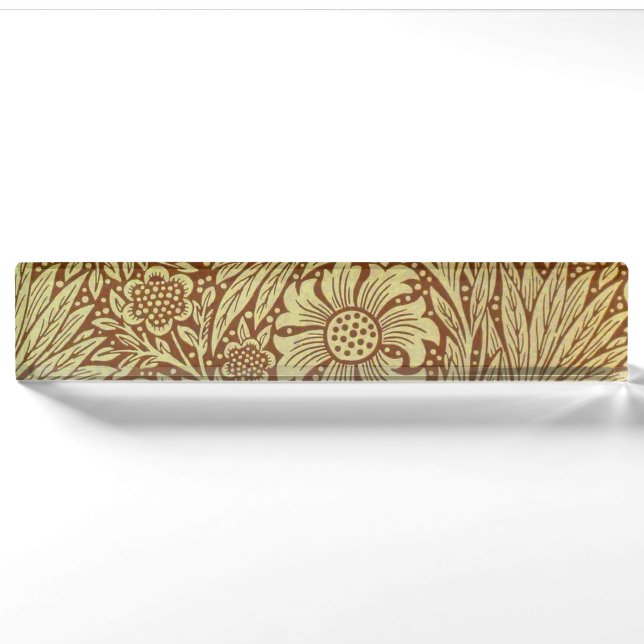 Porte-nom William Morris Marigold Motif de fleurs antiques (Devant)