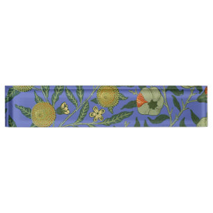 Porte-nom William Morris Pomegranate Bleu papier peint color