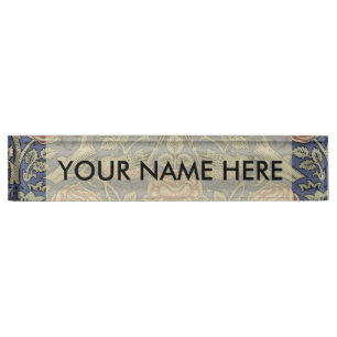 Porte-nom William Morris Tudor Fond d'écran Rose