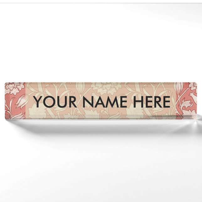 Porte-nom William Morris Wild Tulip Classique Conception Vic (Devant)