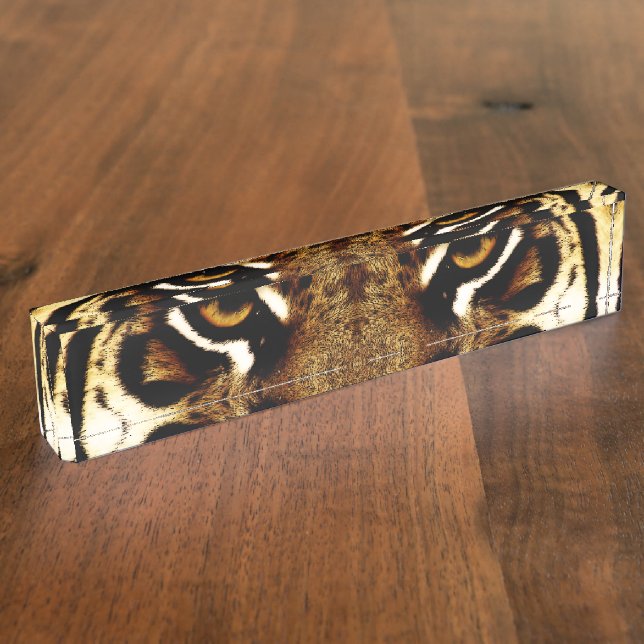 Porte-nom Yeux d'un tigre personnalisé (Taille)