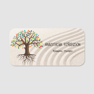 Porte-nom Yoga Relaxation Arbre de Vie Simple Logo