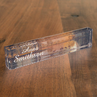 Porte-nom Yosemite Lake Deer Wildlife Desk Nom Plate