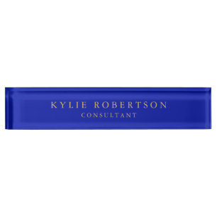 Porte-nom Zaffre Bleu Or Couleurs Professionnel Moderne tend