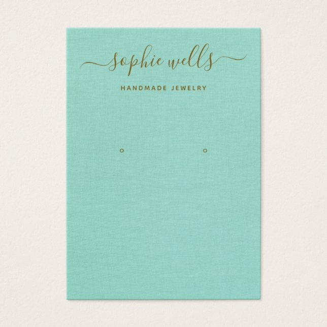 Porte-oreille bleu Aqua Script simple (Devant)