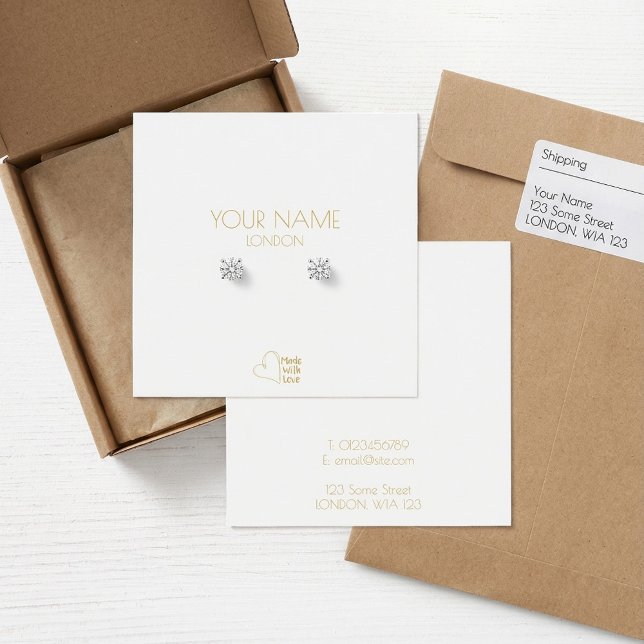 Porte-oreille coeur en or simple (Simple gold heart earring holder.)