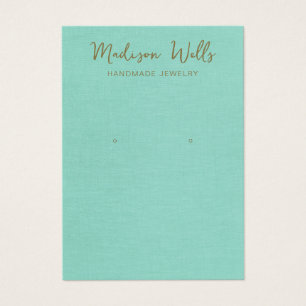 Porte-oreille en lin turquoise