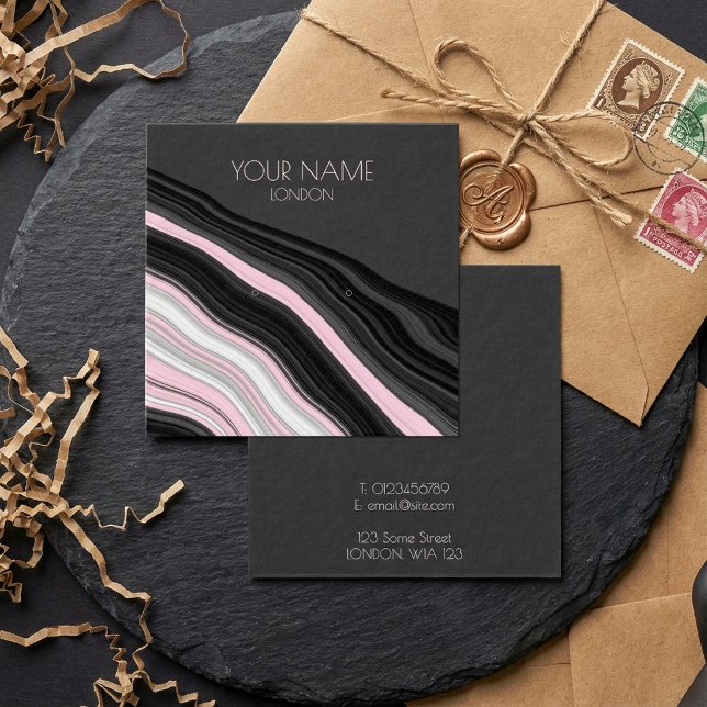 Porte-oreille rayée, effet Agate (Agate effect stripy earring holder.)