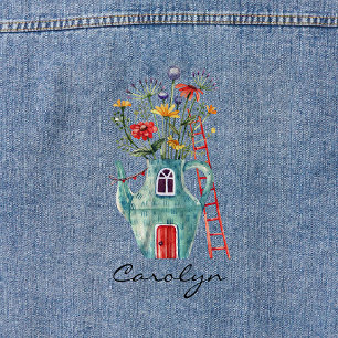 Porte rouge fleur sauvage Turquoise théière Fairyt