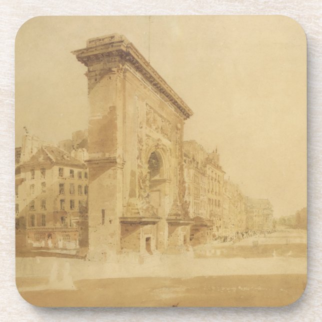 Porte St Denis, Paris (w/c) Coaster (Front)