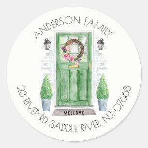 Porte verte   Nouveau Sticker Étiquette de adress