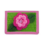Pink Flower Green Artiste Designer Crochet Imprime