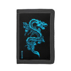 Portefeuille chinois bleu de coutume de dragon