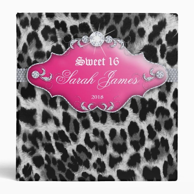 Portefeuille de Classeur de mode Leopard Sweet 16 (Devant)