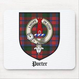 Porter Clan Crest Badge Tartan Mouse Pad