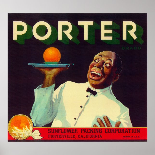 Porter Orange LabelPorterville, CA Poster (Front)