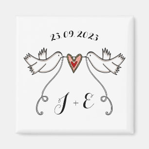 Portes blanches personnalisées Mariage Aimant Favo