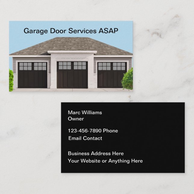 Portes de garage de luxe Design Carte de visite (Devant / Derrière)
