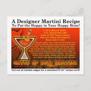 Portes de l'enfer Halloween Martini Recette Carte