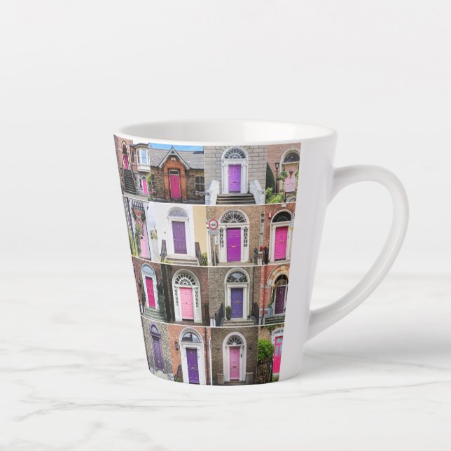 Portes roses et violettes de Dublin Latte Mug (Droite)