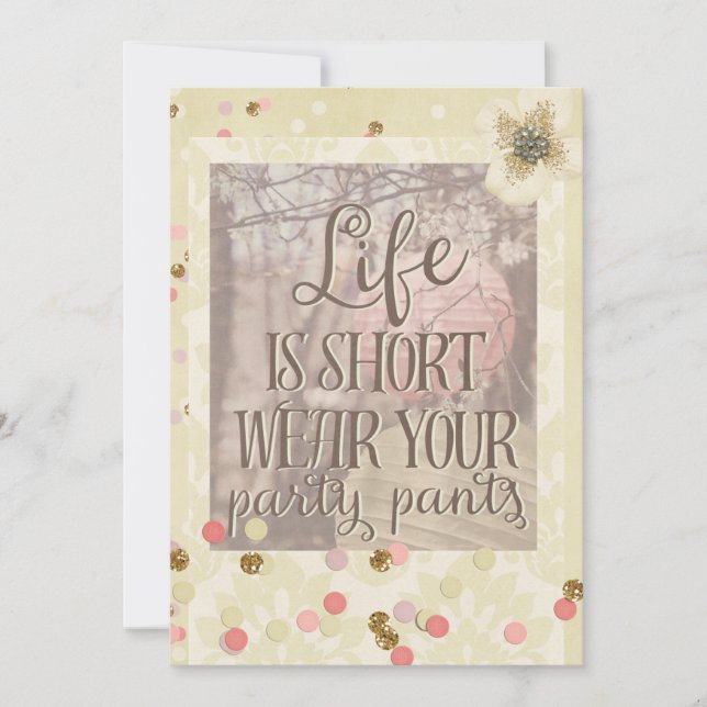 Portez votre Pantalon de fête Confetti Invitation (Devant)