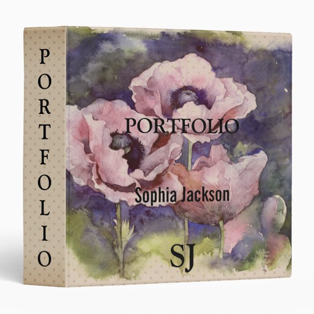 Portfolio, album, Watercolor Binder (Front/Spine)