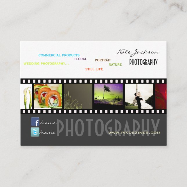 Portfolio business cards photos template (Front)