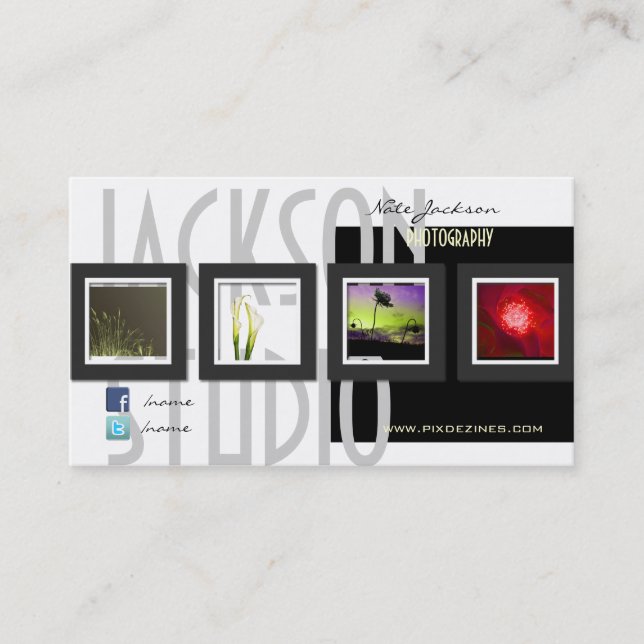 Portfolio business cards photos template (Front)