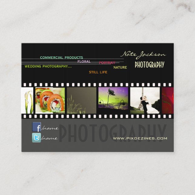Portfolio business cards photos template/DIY fonts (Front)
