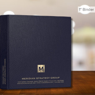 Portfolio Leather Print Blue Gold Binder