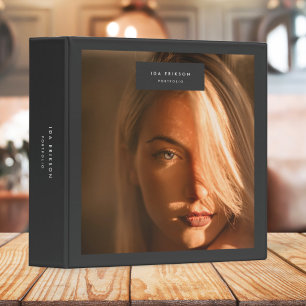 Portfolio Model Actor Photo Minimal Charcoal Grey Binder