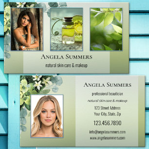 Portfolio Organic Natural Beauty Beautician Business Card