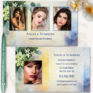 Portfolio Organic Natural Beauty Makeup Artist Business Card