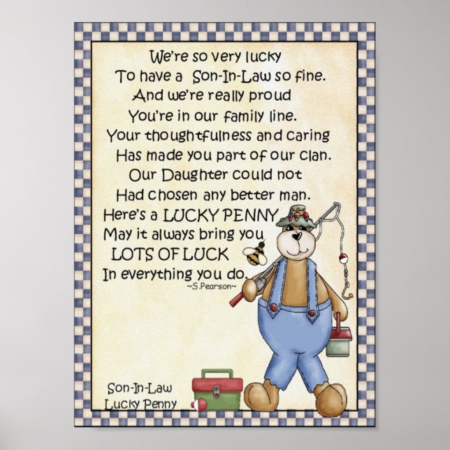 Portfolio-Son-In-Law-Lucky Penny-glue penny on it Poster (Front)