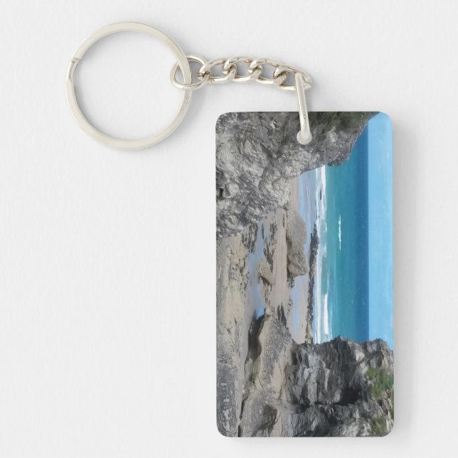 Porth Beach Newquay Cornwall Photograph Keychain (Front)