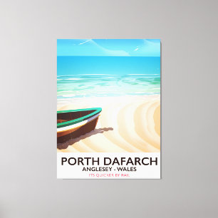 Porth Dafarch, Anglesey Welsh beach poster Canvas Print