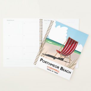 Porthmeor Beach beach travel poster Planner
