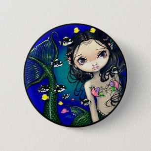 "Porthole Mermaid" Button