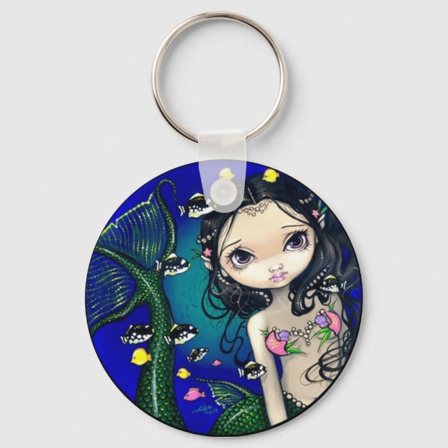 "Porthole Mermaid" Keychain (Front)