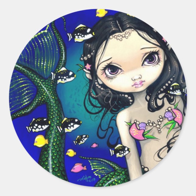 Porthole Mermaid Sticker (Front)