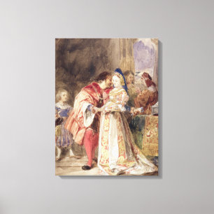 Portia and Bassanio, c.1826 (w/c, brown ink, bodyc Canvas Print