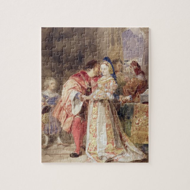 Portia and Bassanio, c.1826 (w/c, brown ink, bodyc Jigsaw Puzzle (Vertical)