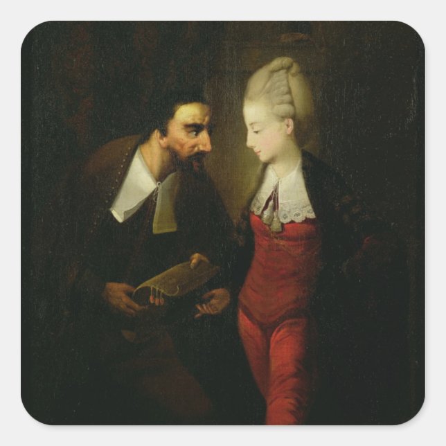 Portia and Shylock from 'The Merchant of Venice' A Square Sticker (Front)
