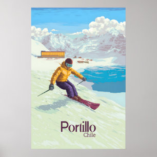 Portillo Chile Ski Resort Travel Poster